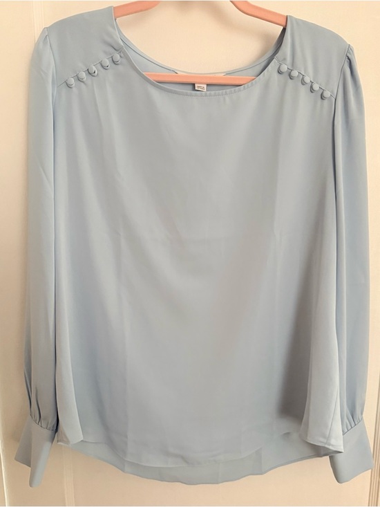 41 Hawthorn Tops - NWOT 41 Hawthorn Light Blue Long-Sleeve Blouse with Button Trim Women’s Large